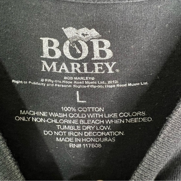 Bob Marley Get Up Stand Up SS Graphic T-Shirt Black Unisex Sz L - Picture 5 of 5